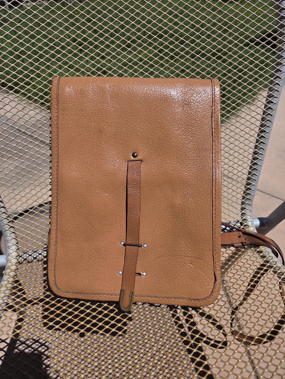 Rare Find Mid-Century Leather Military Map Bag